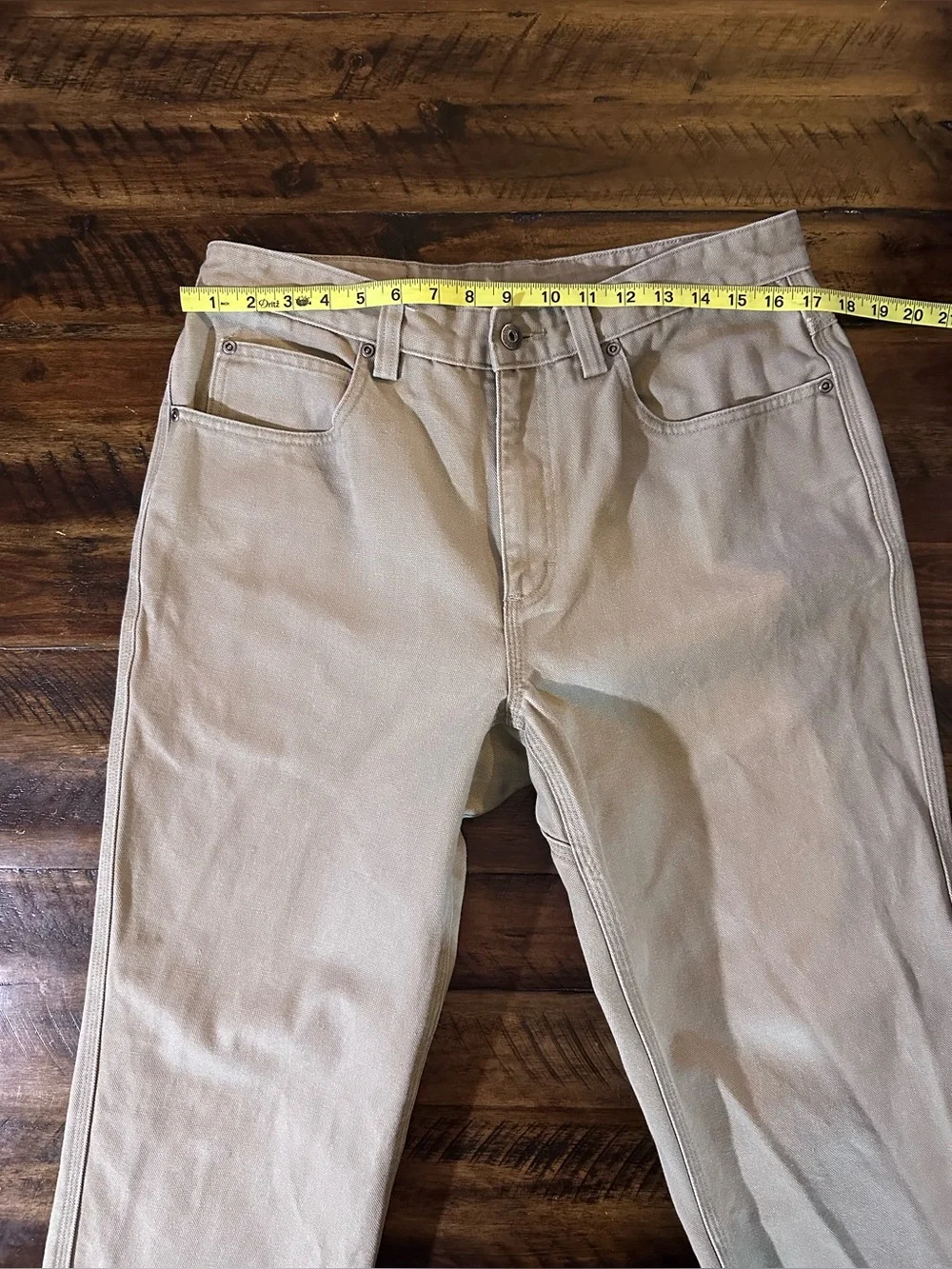 Duluth Trading Co Khaki Work Pants 34x30 Cotton Straight Leg Utility EUC